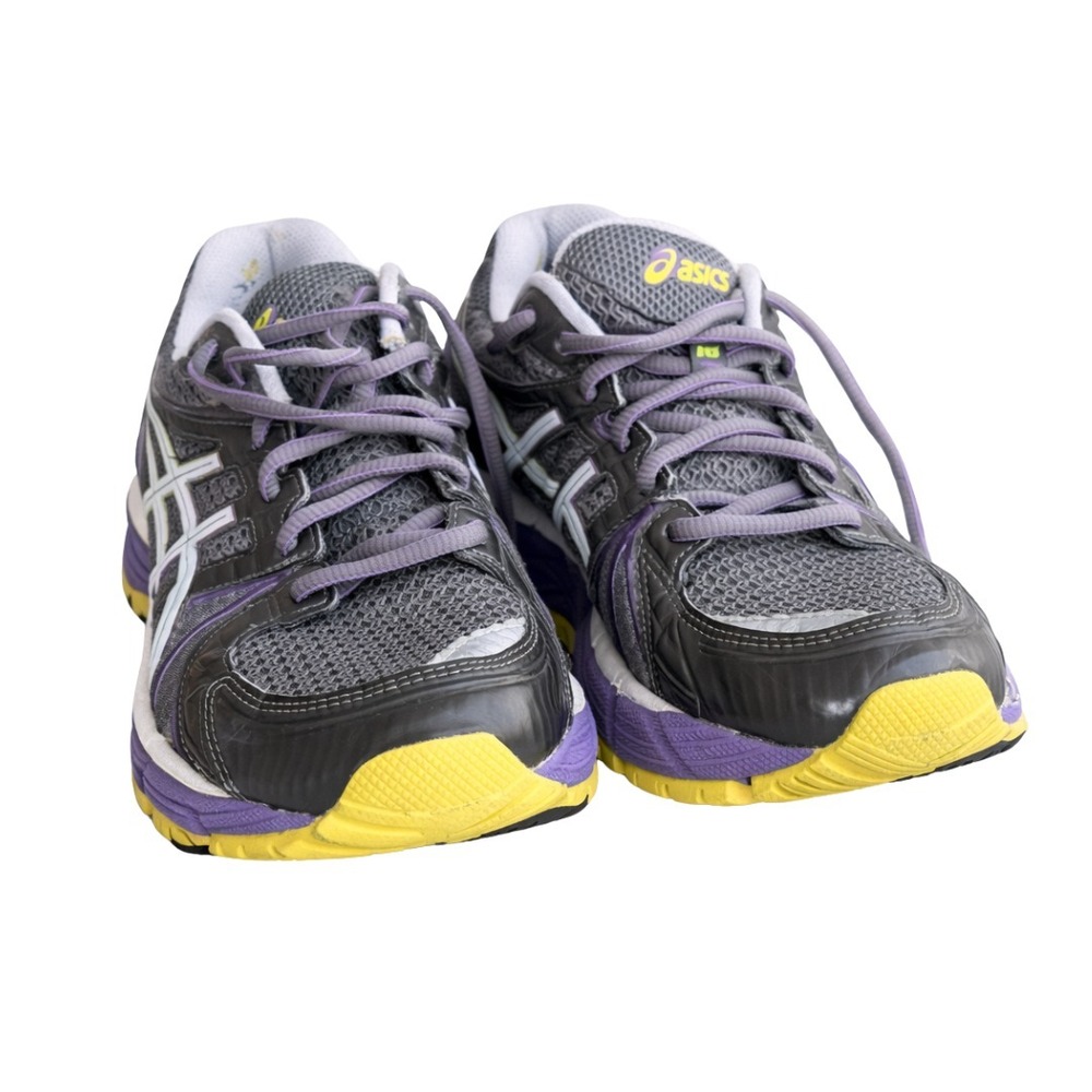 ASICS Gel Kayano Women's 9  Running Shoes Gray‎ Purple Yellow Stability Trainer